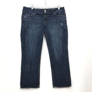 American Eagle ARTIST Crop Jeans Womens Size 14 Blue Stretch Cotton Blend